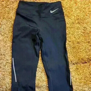 Nike Faster Dri Fit Running Leggings Women's 7/8 Midrise Black size XS